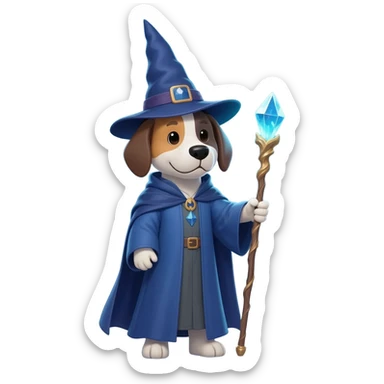 Dog wizard sticker