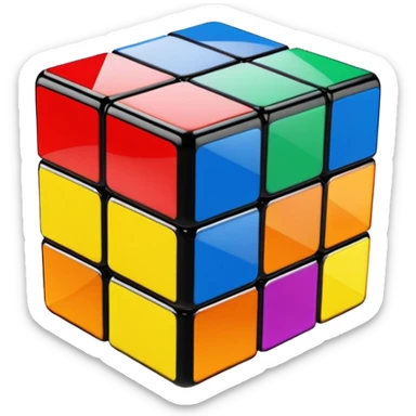 Transparent glass Rubix cube sticker