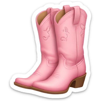 Pastel pink pair of cowgirl boots sticker