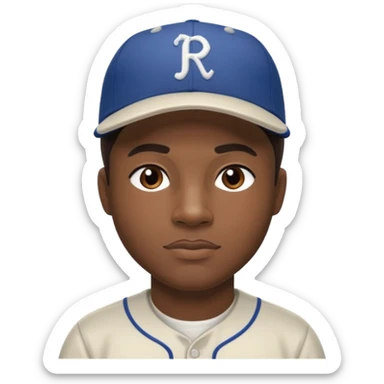 Jackie Robinson with dark brown hair sticker