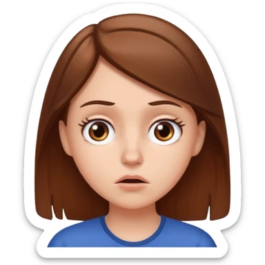 white girl with brown hair looking dumb  sticker