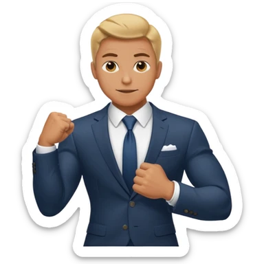 suit character flexed biceps sticker