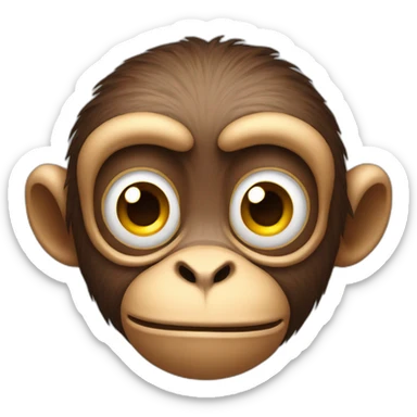 Monkey with a massive forehead sticker