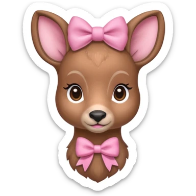 Cute Doe with a pink bow sticker