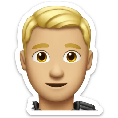 blonde hair man with buzz cut and very good jawline  sticker
