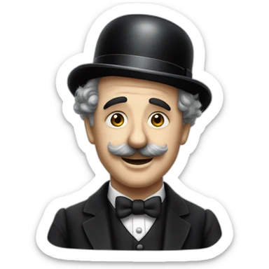 Charlie chaplin without a hat sticker