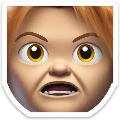 Chucky doll angry sticker