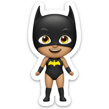 bat man with woman swim costume sticker