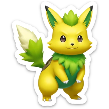  Electrike with green and yellow fur, electric type Pokémon (full body) sticker