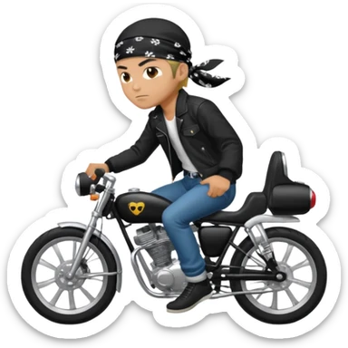 A Bosozoku guy is riding his bike sticker