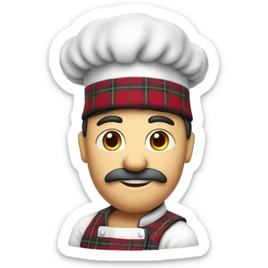scotsman with a tartan chef's hat sticker
