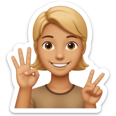 cute cartoon say ok sticker