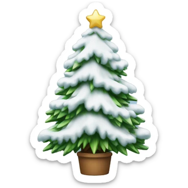 snowy christmas tree sticker