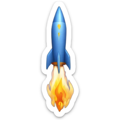 rocket with flame shaped as Ukrainian trident sticker