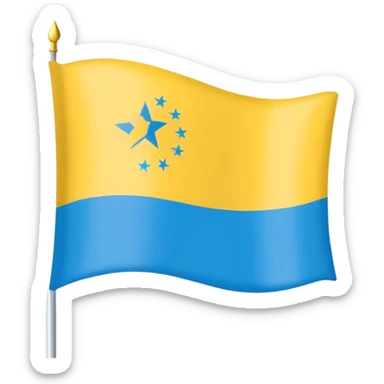 Crimean Tatar flag with emphasis on tamga, emoji style sticker
