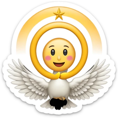 Quiero un emoji de la paz con una paloma blanca y un círculo sticker