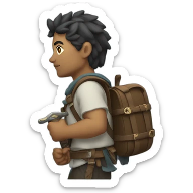 skyward swordsman carrying backpack sticker