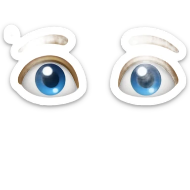 pair of blue eyes looking around sticker