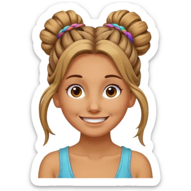Messy bun hippy sticker