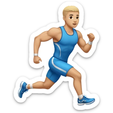light skin man running sticker