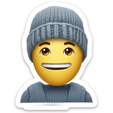 A square in a knitted hat sticker