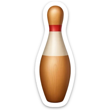 a wooden bowling pin sticker