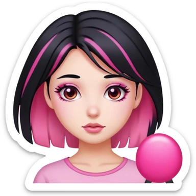pelo rosada negro  sticker