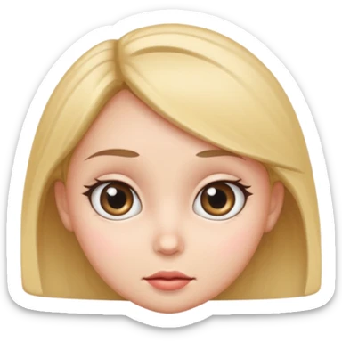 very big head and small body proportion female cartoon sticker