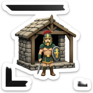 Spartan soldier barrack sticker