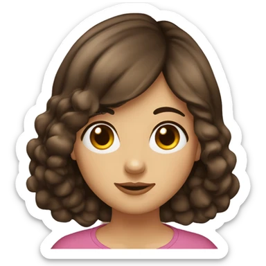 fille brune cheveux au carré bouche naturel sticker