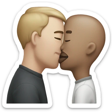 A person kissing another person  sticker