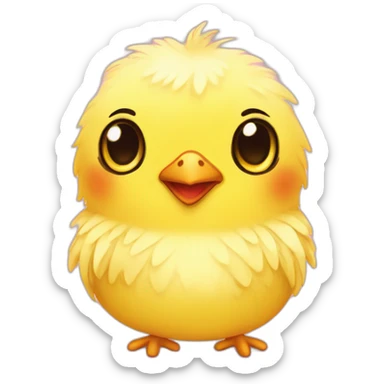 yellow fluffy chick in love with heart-shaped eyes sticker
