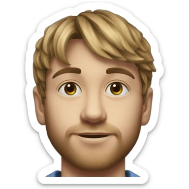 hyper realistic Drew Starkey acter boy outer banks sticker