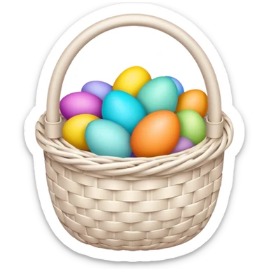 white Easter basket  sticker