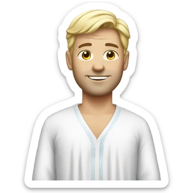 White male wearing a night gown  sticker