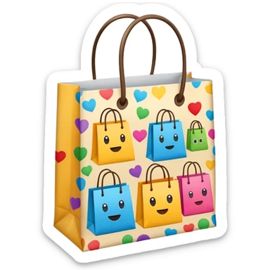 beautiful shopping bag sticker
