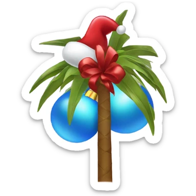 Christmas bulbs on a palm tree sticker