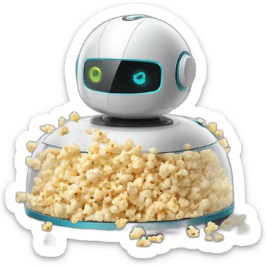 robot vacuum cleaner popcorn sticker