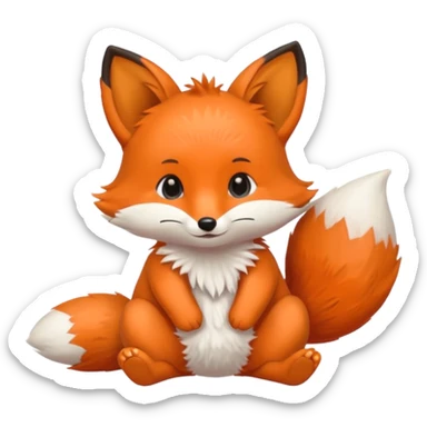 An baby full body fox wearing a diaper sticker