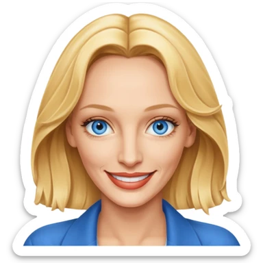 Uma Thurman with blue eyes sticker