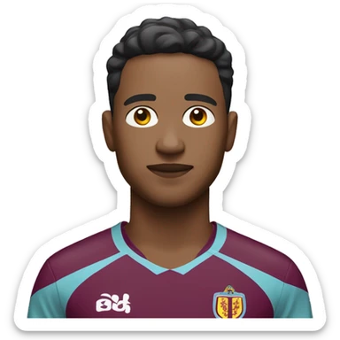 Person wearing aston villa football kit with light skin  sticker
