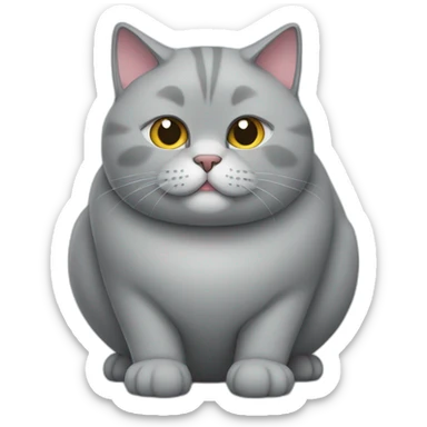 british grey fat cat sticker