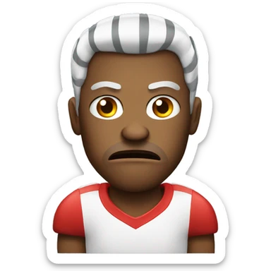 angry man wearing football tshirt sticker