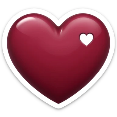 burgundy heart sticker