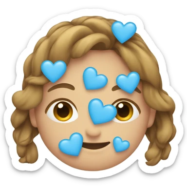 revolving hearts emoji but light blue sticker