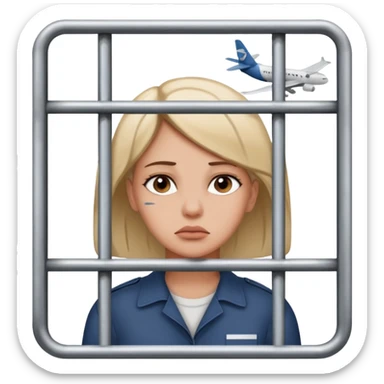 Still wild, but you’ll realize they’re wiser than they seem. Freedom is their top priority — don’t try to cage them.
woman behind bars sad with a text bubble thinking about airplanes sticker