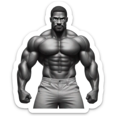 Bodybuilder black and white sticker