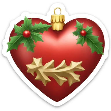 Christmas heart sticker