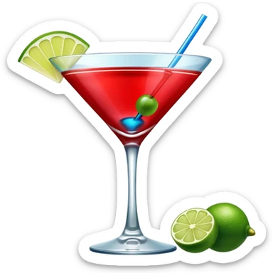 Create an two emoji of red and yellow martini cocktail, cheers with blue and green cocktail sticker