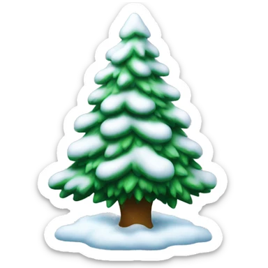 Christmas tree covered in snow sticker